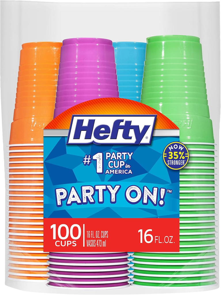Hefty Party On Disposable Plastic Cups
