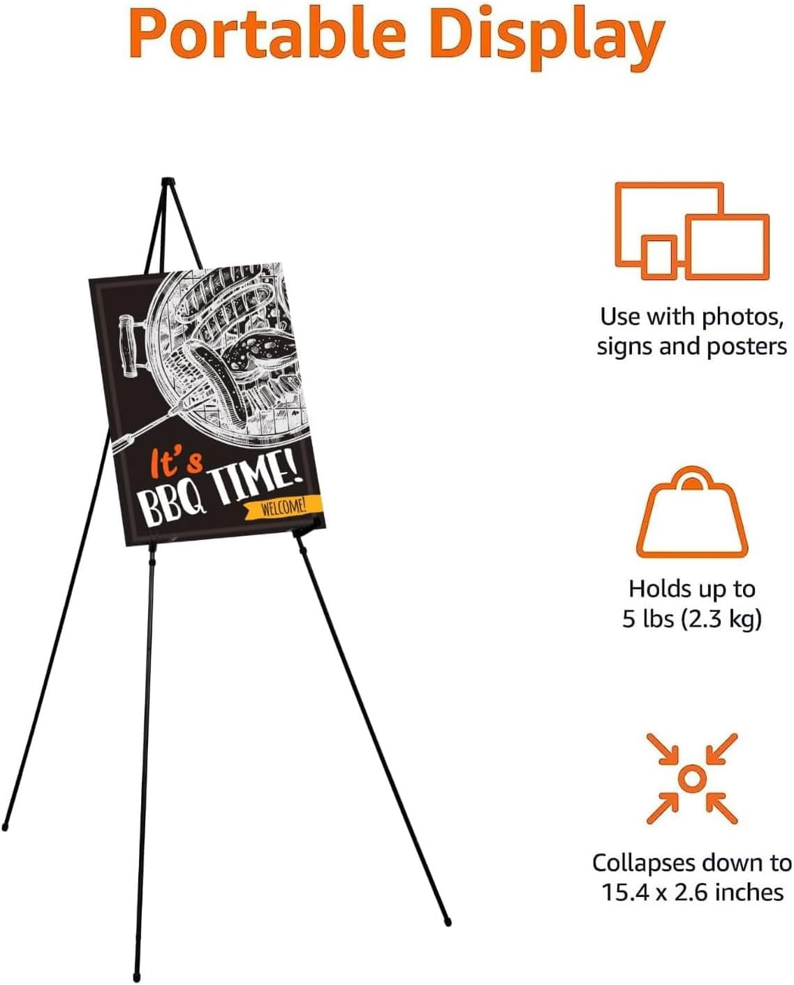 Easel Display Stand Instant Floor Poster Collapsible and Portable