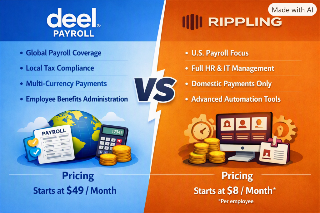 Deel Payroll vs Rippling comparison